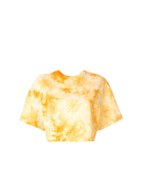 Top court imprimé tie-dye jaune