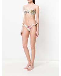 Top de bikini à fleurs beige Zimmermann