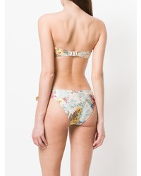 Top de bikini à fleurs beige Zimmermann