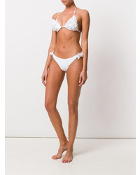 Top de bikini à fleurs blanc La Reveche