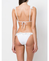 Top de bikini à fleurs blanc Anjuna