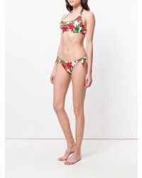 Top de bikini à fleurs blanc MC2 Saint Barth