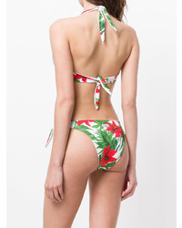 Top de bikini à fleurs blanc MC2 Saint Barth