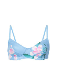 Top de bikini à fleurs bleu clair Cynthia Rowley