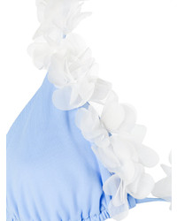 Top de bikini à fleurs bleu clair La Reveche