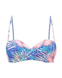 Top de bikini à fleurs bleu clair Roxy