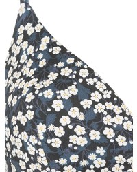 Top de bikini à fleurs bleu marine Matteau