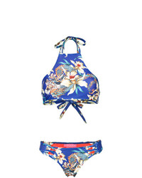 Top de bikini à fleurs bleu Islang