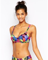 Top de bikini à fleurs multicolore Freya