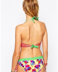 Top de bikini à fleurs multicolore