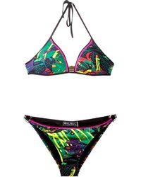 Top de bikini à fleurs multicolore Salvatore Ferragamo