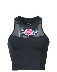 Top de bikini à fleurs noir Cynthia Rowley