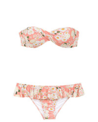 Top de bikini à fleurs rose Isolda