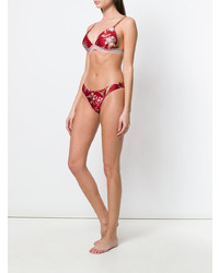 Top de bikini à fleurs rouge Zimmermann
