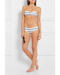 Top de bikini à rayures horizontales blanc Heidi Klein