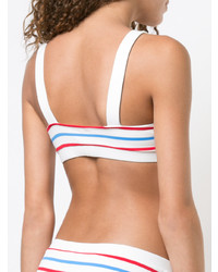 Top de bikini à rayures horizontales blanc Solid & Striped