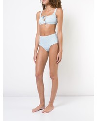 Top de bikini à rayures horizontales bleu clair Onia