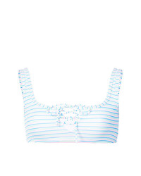 Top de bikini à rayures horizontales bleu clair Onia