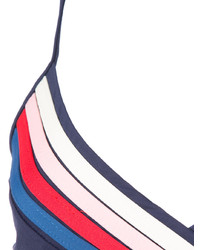 Top de bikini à rayures horizontales bleu marine Morgan Lane