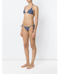 Top de bikini à rayures horizontales bleu BRIGITTE