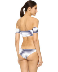 Top de bikini à rayures horizontales bleu Rachel Pally
