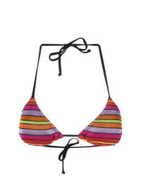 Top de bikini à rayures horizontales multicolore