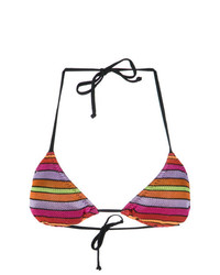 Top de bikini à rayures horizontales multicolore Cecilia Prado