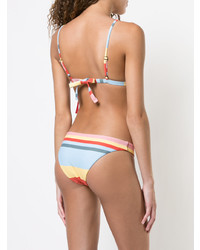 Top de bikini à rayures horizontales multicolore Asceno