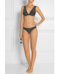 Top de bikini à rayures horizontales noir et blanc Zimmermann