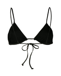 Top de bikini à rayures horizontales noir Marysia