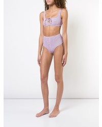 Top de bikini à rayures horizontales rose Onia