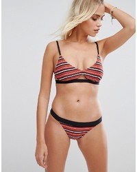 Top de bikini à rayures horizontales rouge Rip Curl