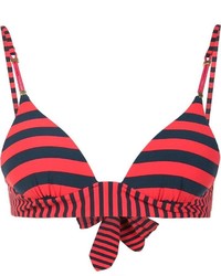 Top de bikini à rayures horizontales rouge Stella McCartney