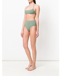 Top de bikini à rayures horizontales vert Solid & Striped