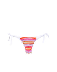 Top de bikini à rayures horizontales violet clair Cecilia Prado