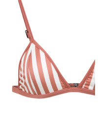 Top de bikini à rayures verticales rose Haight