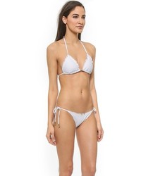 Top de bikini à volants blanc Vix Swimwear