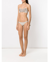 Top de bikini à volants gris Amir Slama