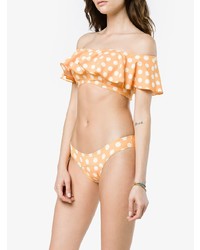 Top de bikini à volants orange Lisa Marie Fernandez
