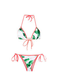 Top de bikini blanc et vert