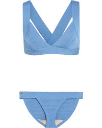 Top de bikini bleu clair Herve Leger