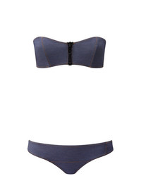 Top de bikini bleu marine Lisa Marie Fernandez