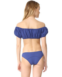 Top de bikini bleu Lisa Marie Fernandez