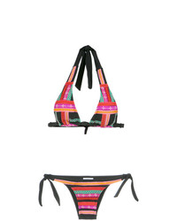 Top de bikini brodé multicolore Amir Slama