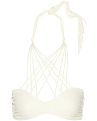 Top de bikini en crochet blanc Mikoh