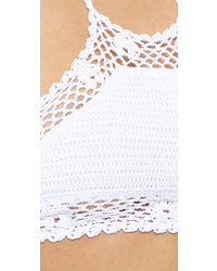 Top de bikini en crochet blanc Pilyq
