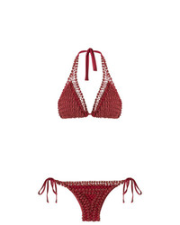Top de bikini en crochet rouge Amir Slama