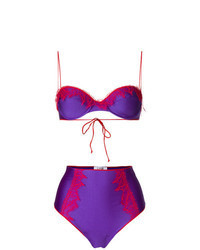 Top de bikini en dentelle violet