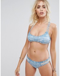 Top de bikini en tulle imprimé bleu clair Rip Curl