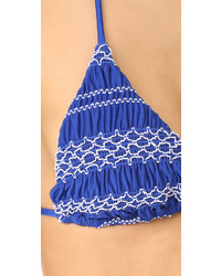 Top de bikini géométrique bleu Shoshanna